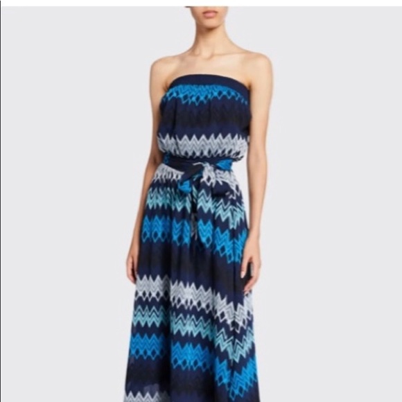 Ramy Brook Sylvia Strapless Chevron Printed Maxi Dress NWT Size Medium - Picture 3 of 5